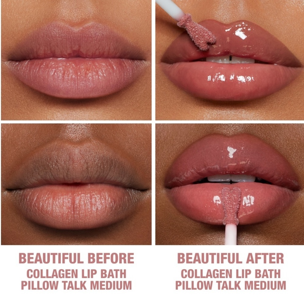 🌸 CHARLOTTE TILBURY Collagen Lip Bath Gloss - Pillow Talk Medium - Picture 2 of 7